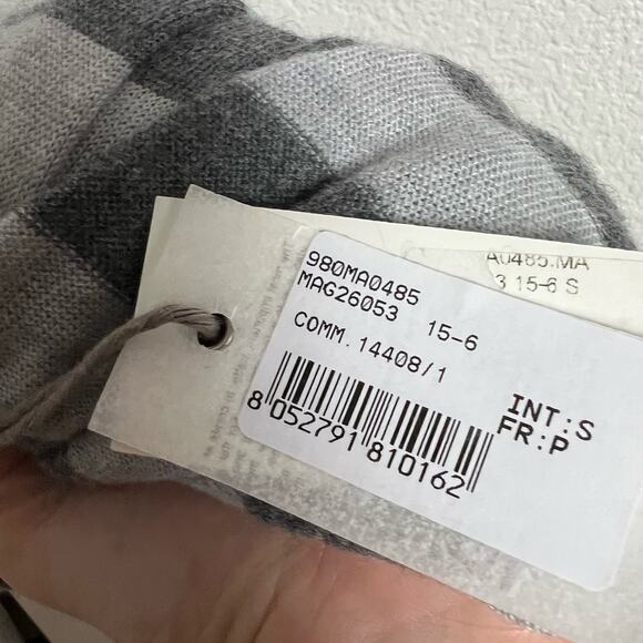 Eleventy Italian Cashmere Gray Striped Hoodie Pullover Sweater Size Small - Picture 4 of 6